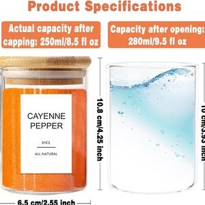 Glass Spice Jars - 12 Pieces